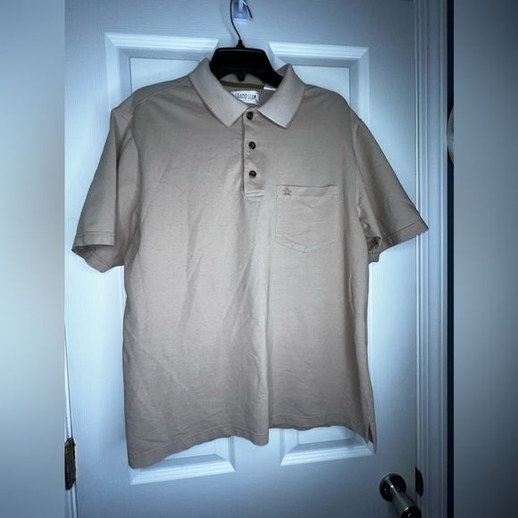 Vtg Grand Slam Penguin Mens Large Tan Short Sleeve Pocket Collared Polo Shirt L - Picture 1 of 15